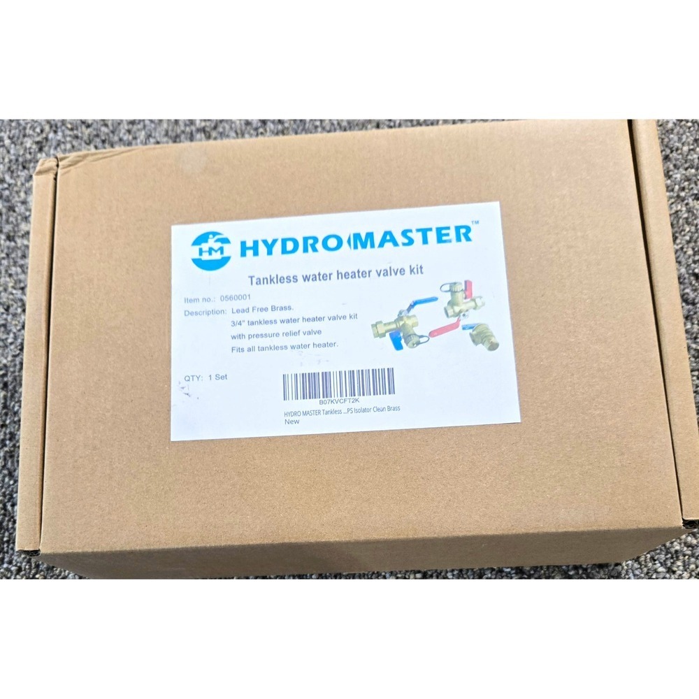 Hydro Master 3/4" Tankless Water Heater Valve Kit with Pressure Relief Valve